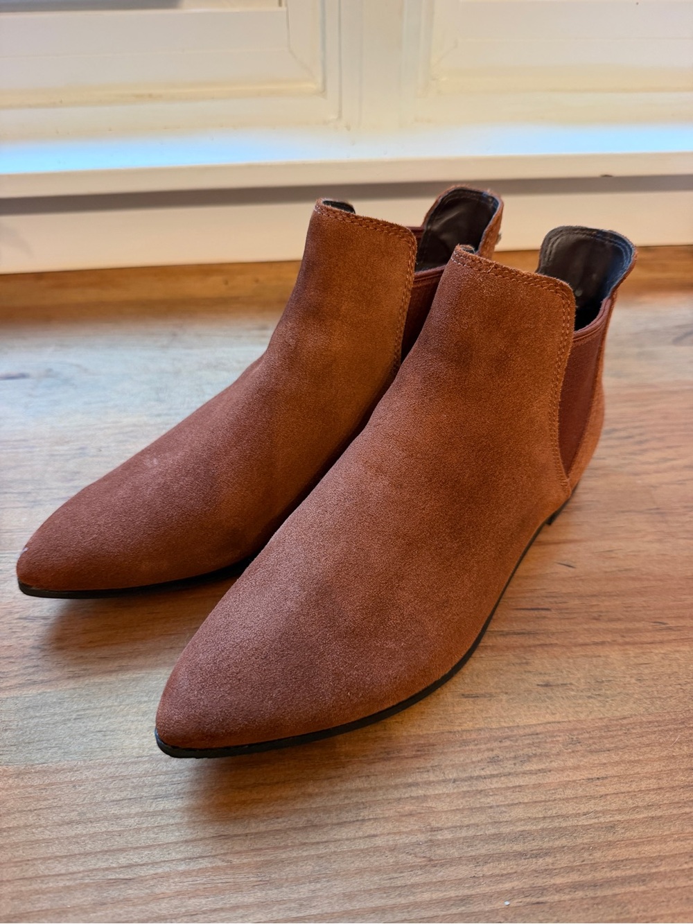 Cole Haan Brown Suede Pointed Toe Ankle Booties Size 5.5B